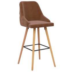 Tabourets de bar lot de 2 marron velours 