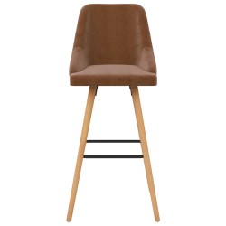 Tabourets de bar lot de 2 marron velours 
