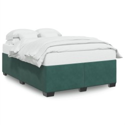 Cadre de lit sans matelas vert foncé 140x190 cm velours 