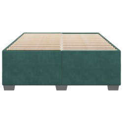 Cadre de lit sans matelas vert foncé 140x190 cm velours 