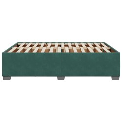 Cadre de lit sans matelas vert foncé 140x190 cm velours 