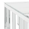 Table basse argenté 80x80x40 cm acier inoxydable et verre 