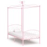 Cadre de lit à baldaquin sans matelas rose métal 90x200 cm 