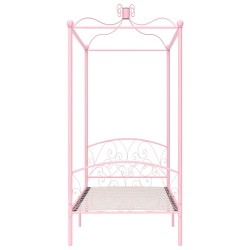 Cadre de lit à baldaquin sans matelas rose métal 90x200 cm 