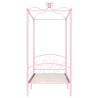 Cadre de lit à baldaquin sans matelas rose métal 90x200 cm 