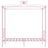 Cadre de lit à baldaquin sans matelas rose métal 90x200 cm 
