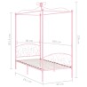 Cadre de lit à baldaquin sans matelas rose métal 90x200 cm 