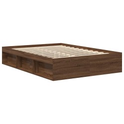 Cadre de lit sans matelas chêne marron 140x190 cm 