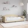 Lit de repos crème 100x200 cm tissu 