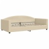 Lit de repos crème 100x200 cm tissu 