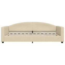 Lit de repos crème 100x200 cm tissu 