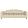 Lit de repos crème 100x200 cm tissu 