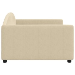 Lit de repos crème 100x200 cm tissu 