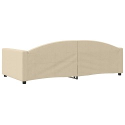 Lit de repos crème 100x200 cm tissu 
