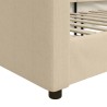 Lit de repos crème 100x200 cm tissu 