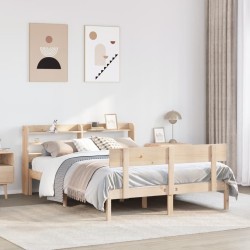 Cadre de lit sans matelas 135x190 cm bois de pin massif 