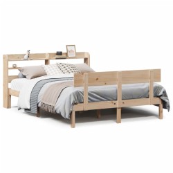 Cadre de lit sans matelas 135x190 cm bois de pin massif 