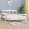 Cadre de lit sans matelas blanc 180x200 cm bois massif 