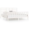 Cadre de lit sans matelas blanc 180x200 cm bois massif 