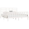 Cadre de lit sans matelas blanc 180x200 cm bois massif 
