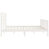 Cadre de lit sans matelas blanc 180x200 cm bois massif 