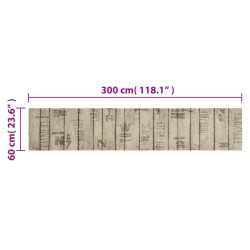 Tapis de cuisine lavable impression de clôture 60x300cm velours 