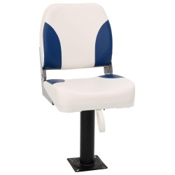 Ensemble de sièges de bateau pliables 4 pcs bleu et blanc 