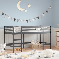 Lit mezzanine d'enfants sans matelas avec échelle noir 90x190cm 