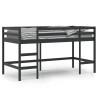 Lit mezzanine d'enfants sans matelas avec échelle noir 90x190cm 