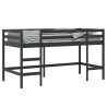 Lit mezzanine d'enfants sans matelas avec échelle noir 90x190cm 