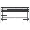 Lit mezzanine d'enfants sans matelas avec échelle noir 90x190cm 