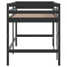 Lit mezzanine d'enfants sans matelas avec échelle noir 90x190cm 