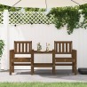 Banc de jardin avec table 2 places brun miel bois massif de pin 