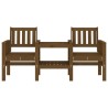 Banc de jardin avec table 2 places brun miel bois massif de pin 