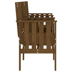 Banc de jardin avec table 2 places brun miel bois massif de pin 
