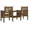 Banc de jardin avec table 2 places brun miel bois massif de pin 