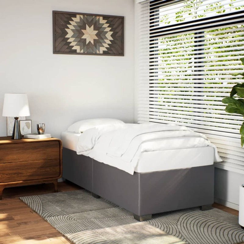 Cadre de lit sans matelas gris 100x200 cm similicuir 