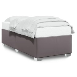Cadre de lit sans matelas gris 100x200 cm similicuir 
