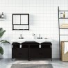 Ensemble de meubles salle de bain 3 pcs noir bois d'ingénierie 