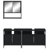 Ensemble de meubles salle de bain 3 pcs noir bois d'ingénierie 