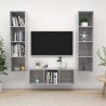 Ensemble de meuble TV 3 pcs Gris béton Bois d'ingénierie 