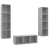 Ensemble de meuble TV 3 pcs Gris béton Bois d'ingénierie 