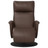 Fauteuil inclinable avec repose-pieds marron similicuir 