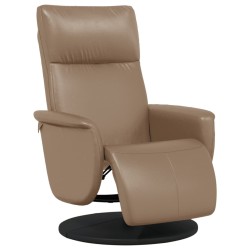 Fauteuil inclinable avec repose-pieds cappuccino similicuir 