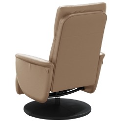 Fauteuil inclinable avec repose-pieds cappuccino similicuir 