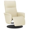 Fauteuil inclinable avec repose-pieds crème similicuir  