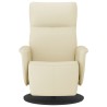 Fauteuil inclinable avec repose-pieds crème similicuir  