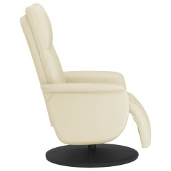 Fauteuil inclinable avec repose-pieds crème similicuir  
