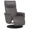 Fauteuil inclinable avec repose-pieds gris similicuir 