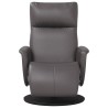 Fauteuil inclinable avec repose-pieds gris similicuir 